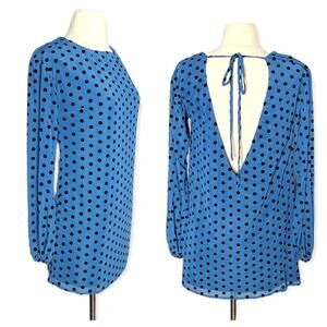 Lovers + Friends Delaney Shift Mini Dress Polka Dot Blue Size XXS